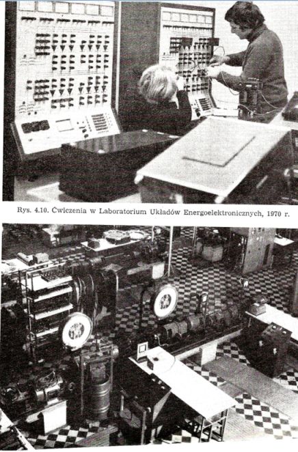 Labolatoriu Ukadw Energoelektrycznych (1970) oraz Labolatorium Maszyn Elektrycznych
