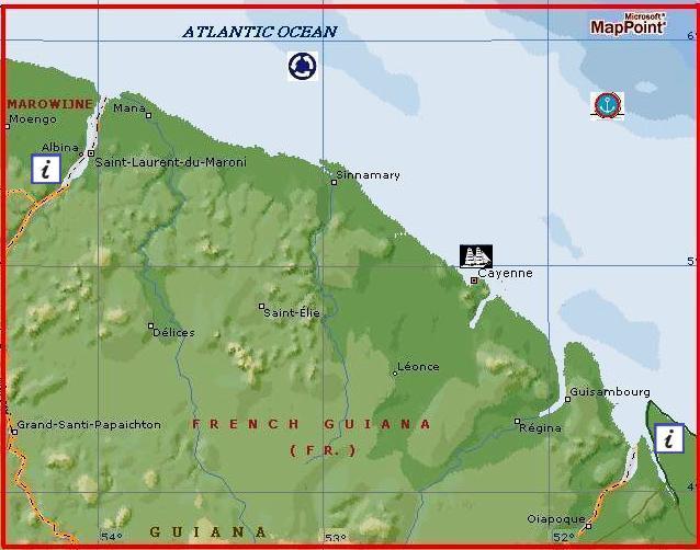 French Guian by MSN Maps