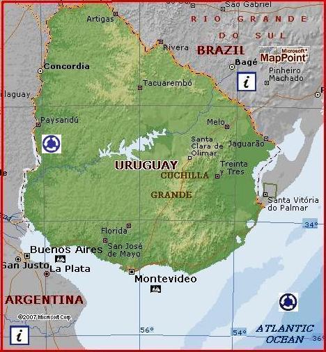 Uruguay by MSN Maps