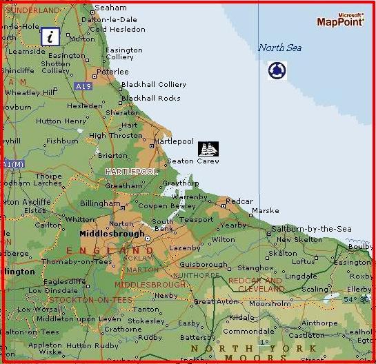 Map of Hartlepool area by MSN