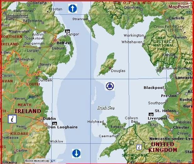 Map of Irish Sea by MSN