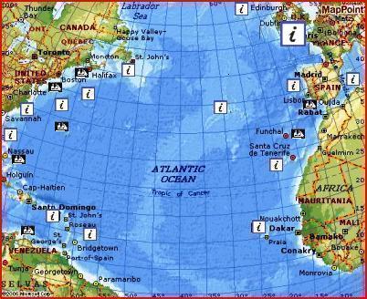 North Atlantic Ocean by MSN Maps