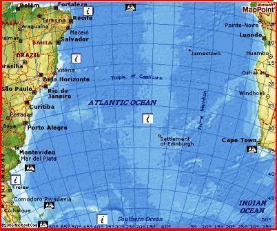 South Atlantic Ocean by MSN Maps