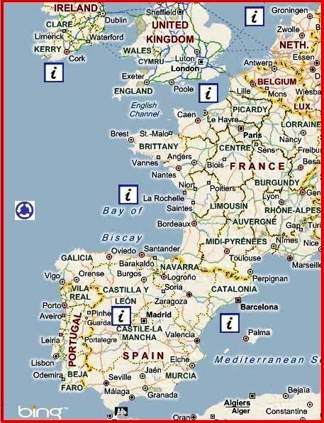 North Atlantic by MSN Bing Maps