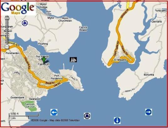 Map of Falmouth by Google