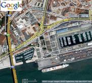Magnifiant view of the Port and Tag Bridge by Google