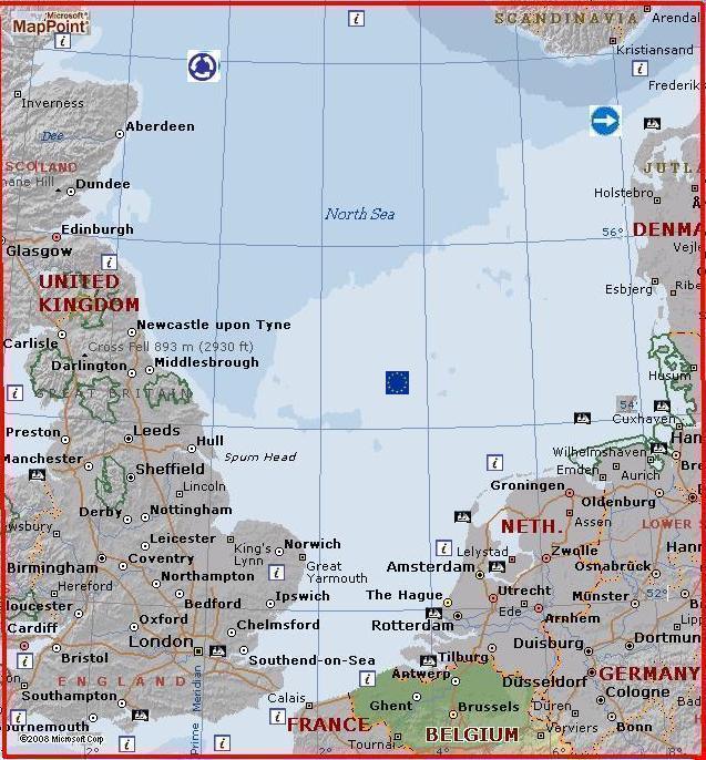 North Sea by MSN maps