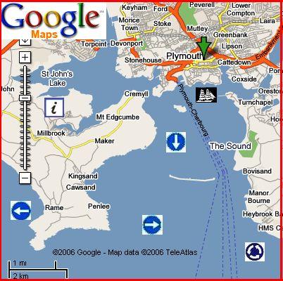 Map of Plymouth by Google