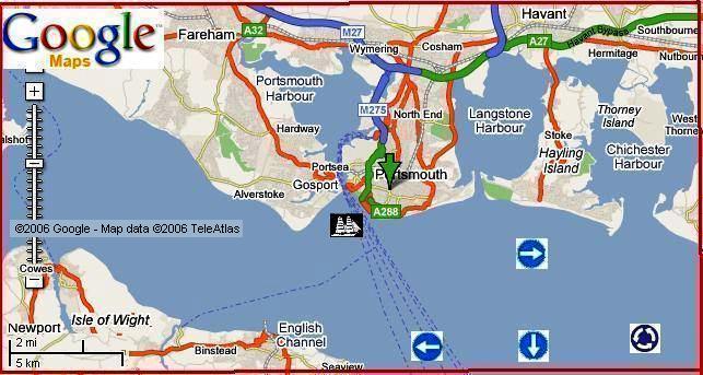 Map of Portsmouth by Google