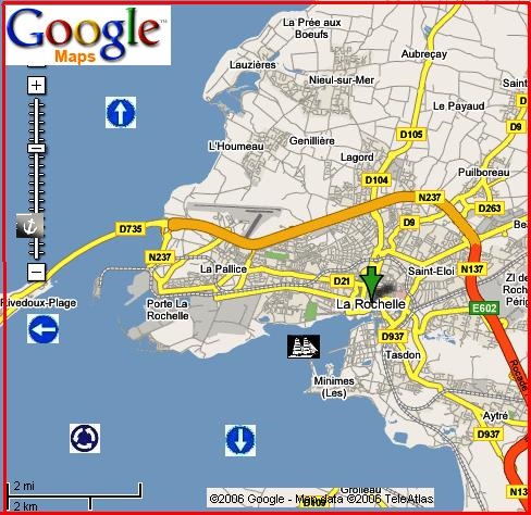 La Rochelle - a port town by Google Maps
