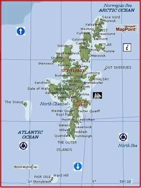 Shetland Islands by MSN maps
