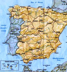 Spain and Portugal map
