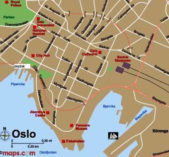 Oslo - maps of harbour surroundings