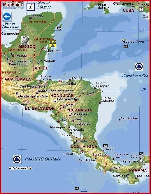 Central America by MSN Maps