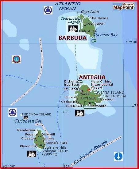 Antigua and Barbuda Islands by MSN Maps
