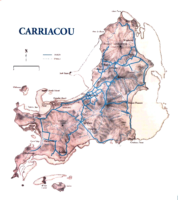 Carriacou Island - map