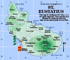 St Eustatius map by Caribbean-on-line