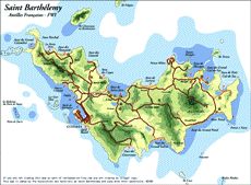 Saint Barth Island - Map by Caribbean-on-line