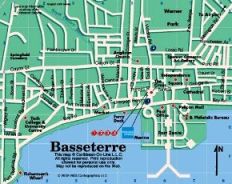 Bassetrre - Capitol of Saint Kitts and Nevis map by Caribbean-on-line