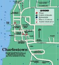 Charlestown - map by Caribbean-on-line