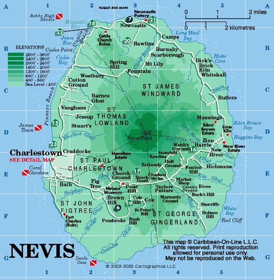 Nevis - map