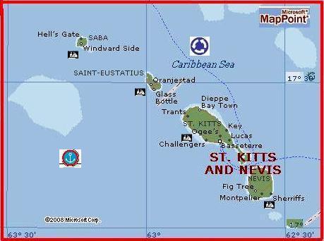 Saint Kitts and Nevis Islands by MSN Maps