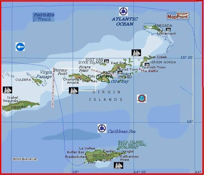 Virgin Islands by MSN Maps