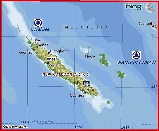 New Caledonia Islands by MSN Maps