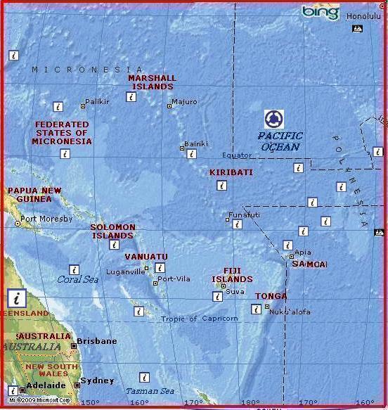 Pacific Ocean Islands by MSN Maps