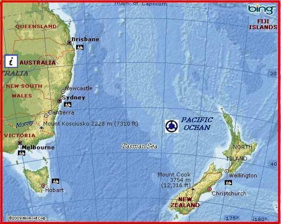Tasman Sea by MSN Maps