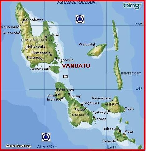 Vanuatu Islands by MSN Maps